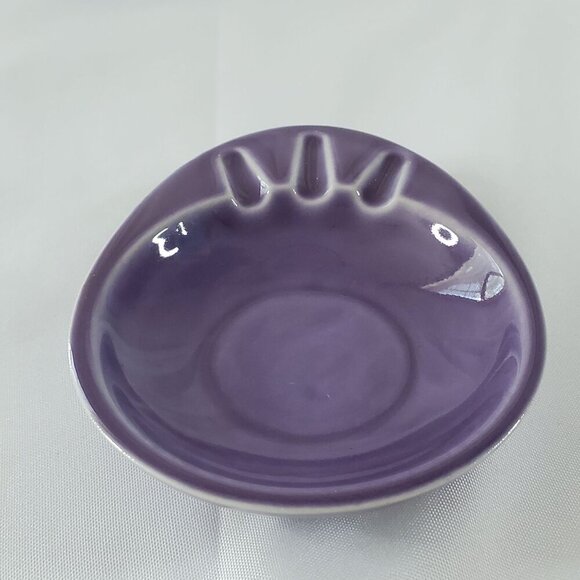 Vintage Hyalyn Purple Ceramic Ashtray #709 Mid-Century Modern Style USA - Picture 8 of 9